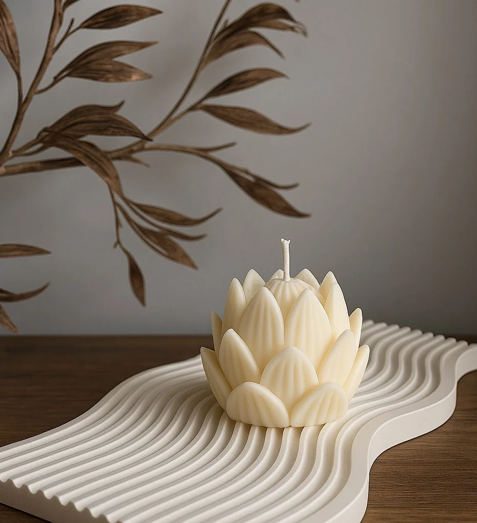 Vela decorativa en forma de flor de loto